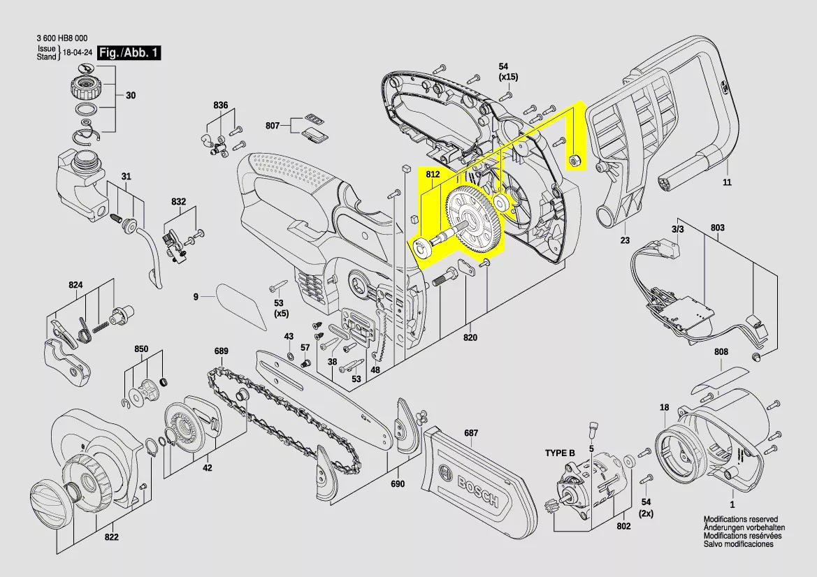 Arbre + couronne transmission réf. F 016 F05 167 Bosch